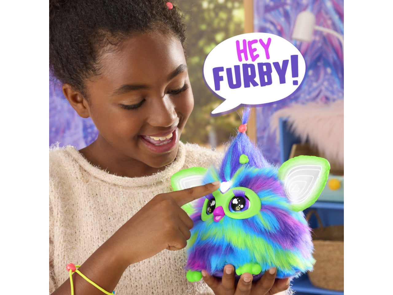 Peluche Elettronico Furby - Aurora Furborealis: Giocattolo per Bambine 6+ | Dimensioni 12,7x22,86x22,86 - Hasbro