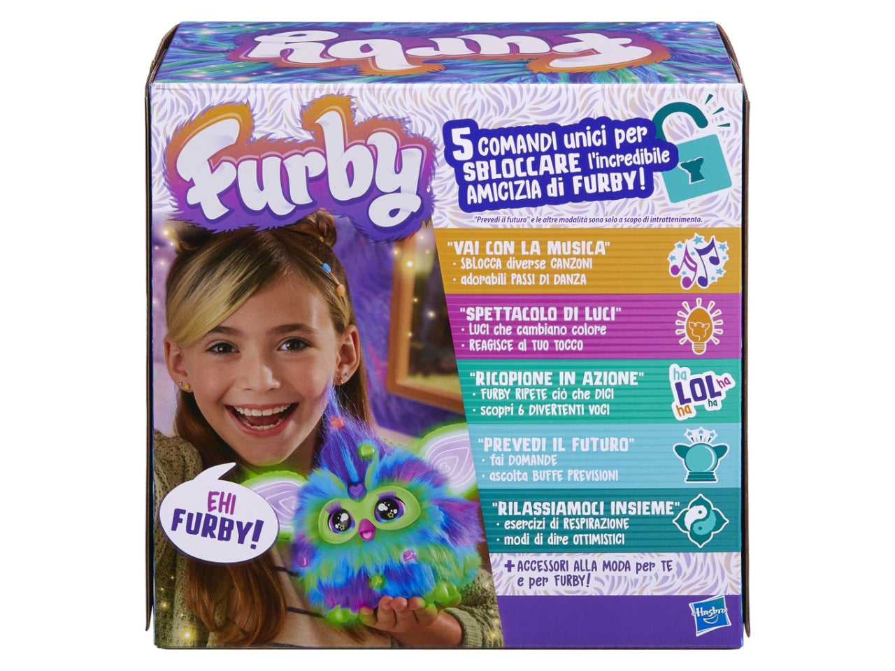 Peluche Elettronico Furby - Aurora Furborealis: Giocattolo per Bambine 6+ | Dimensioni 12,7x22,86x22,86 - Hasbro