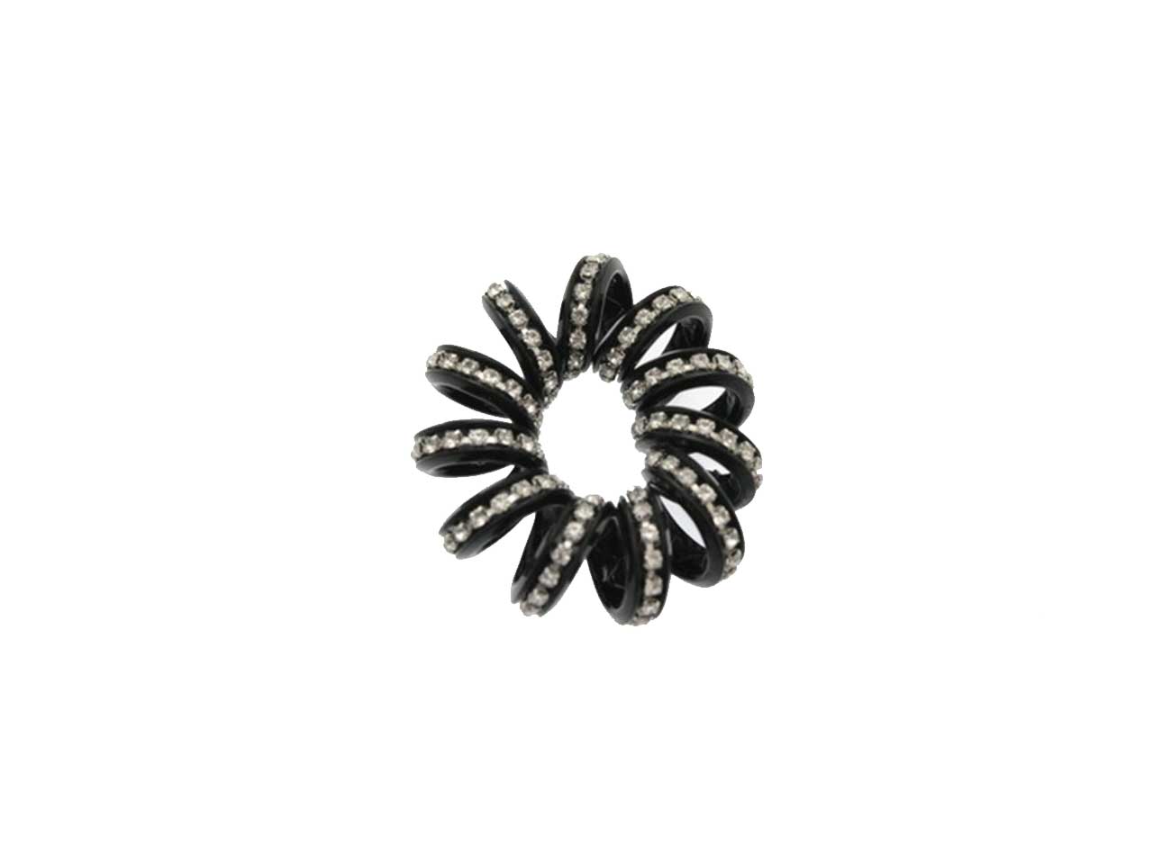 Elastico molla nero con strass