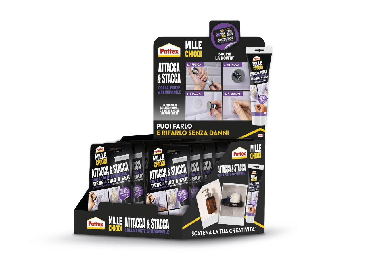 Pattex mille chiodi attacca & stacca 44gr, Materiale: colla | Pattex