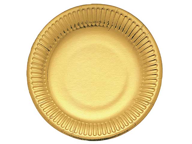 Gold piatti in cartoncino d.23 cm piani- la confezione contiene 10 piatti