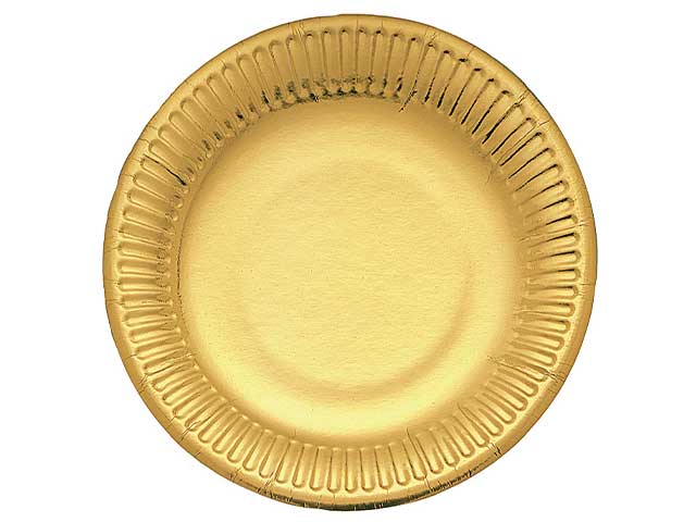 Gold piatti in cartoncino d.19 cm piani- la confezione contiene 10 piatti