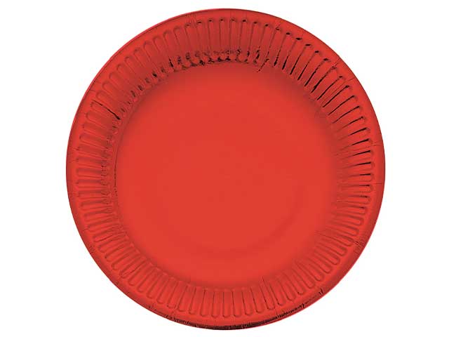 Rosso piatti in cartoncino d.19cm piani- la confezione contiene 20 piatti