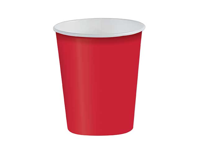 Rosso bicchieri cartoncino 200ml- la confezione contiene 20 bicchieri