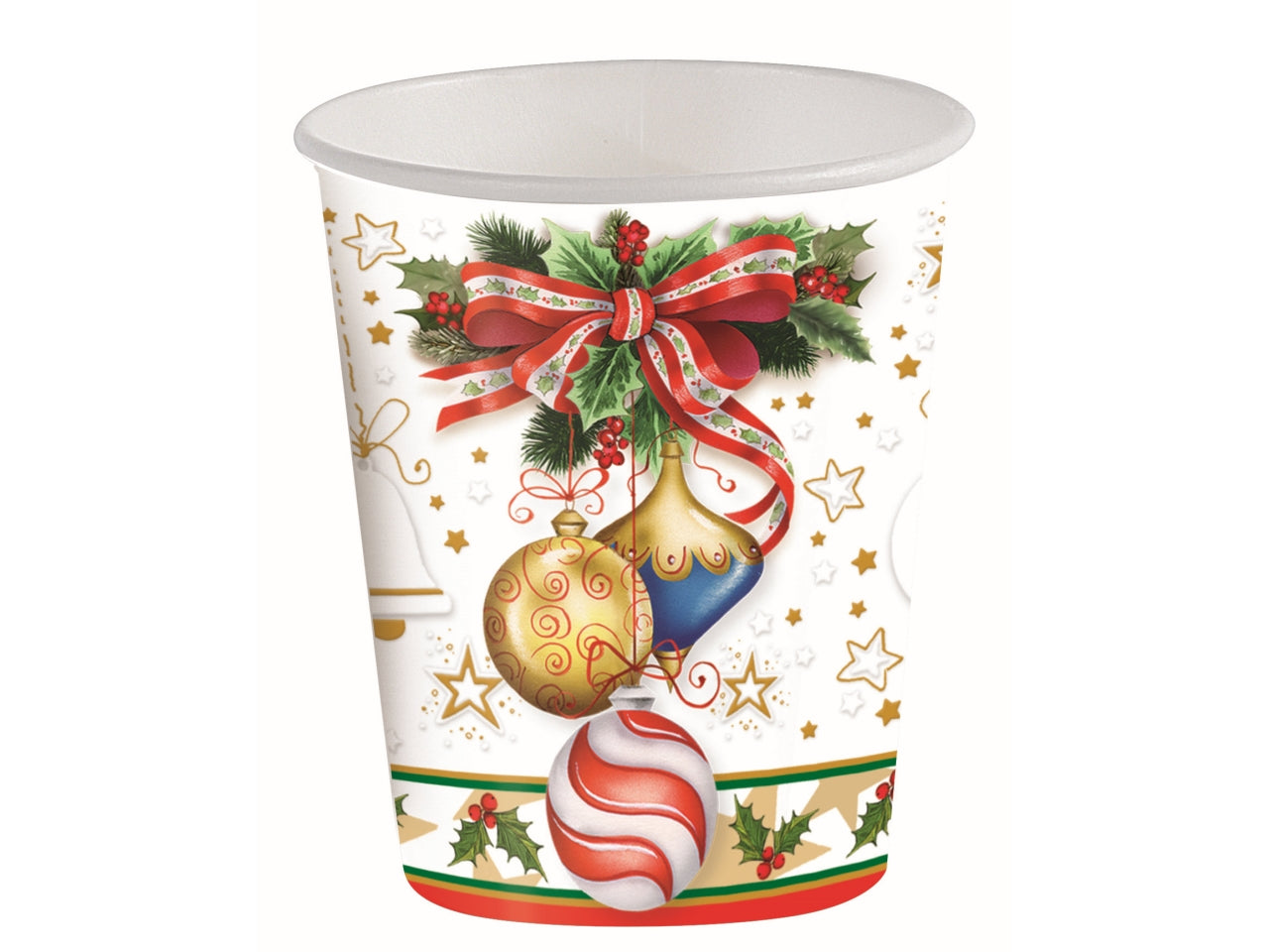 Bicchieri in cartoncino capacita' 200ml - xmas eve la confezione comprende 10 bicchieri$