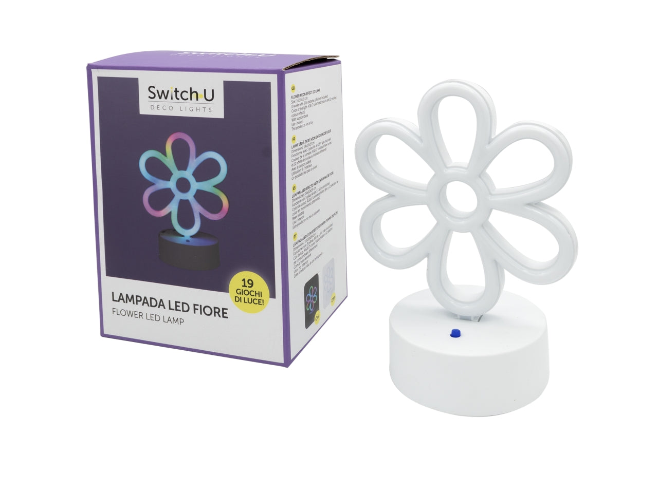 Lampada da tavolo decorativa led in plastica colori assortiti 14x10x19 cm - Switch U