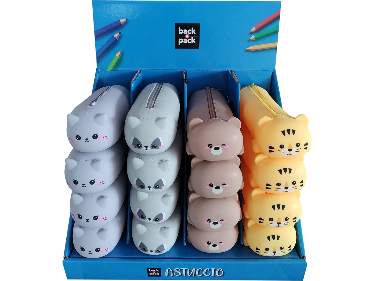 Astuccio portapenne in silicone a forma di animale 20x6x5 cm - Back & Pack