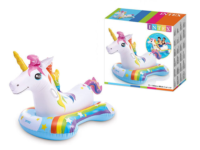 Cavalcabile gonfiabile unicorno 1636x86cm $
