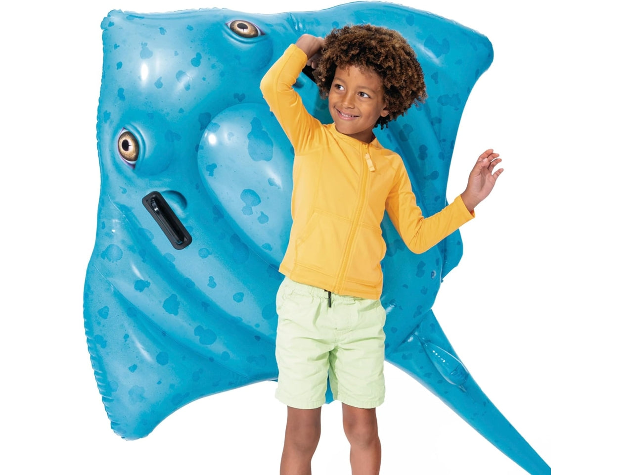 Manta gonfiabile cavalcabile in vinile multicolor carico max 40 kg - 185x145 cm