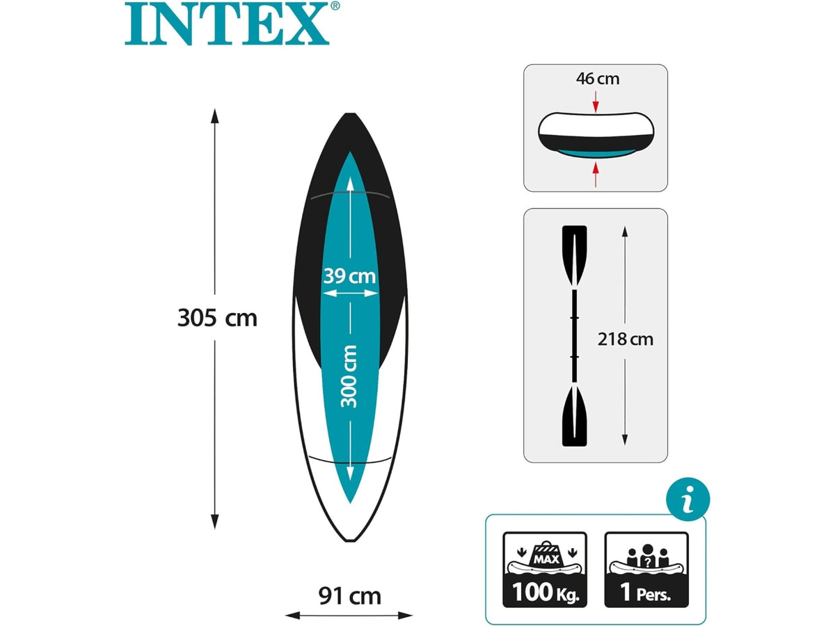 Canoa k1 excursion pro 305x91x46cm $