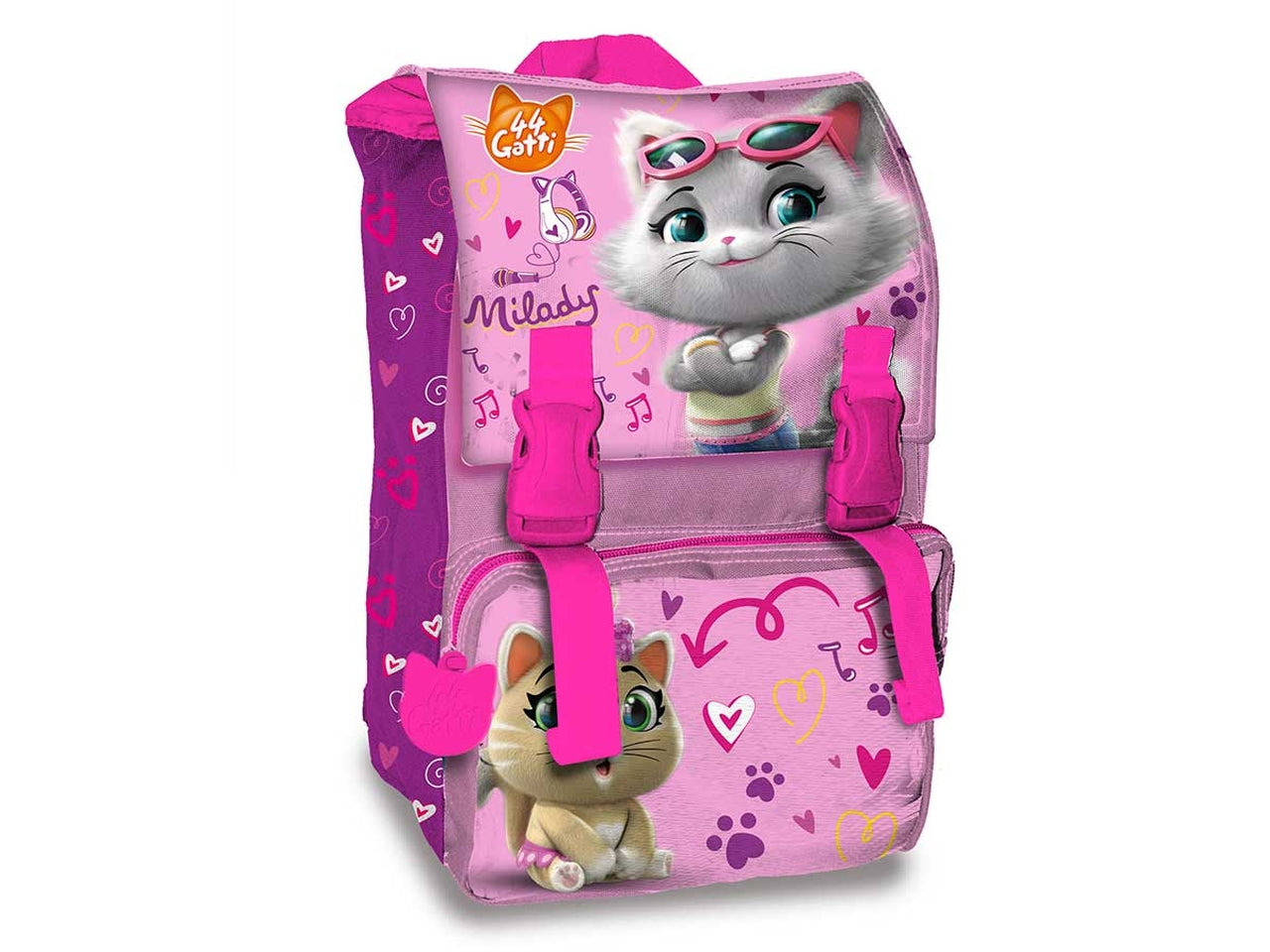 Zaino per scuola elementare bimba 44 gatti in tessuto multicolor - 32x24x11 cm - Coriex$