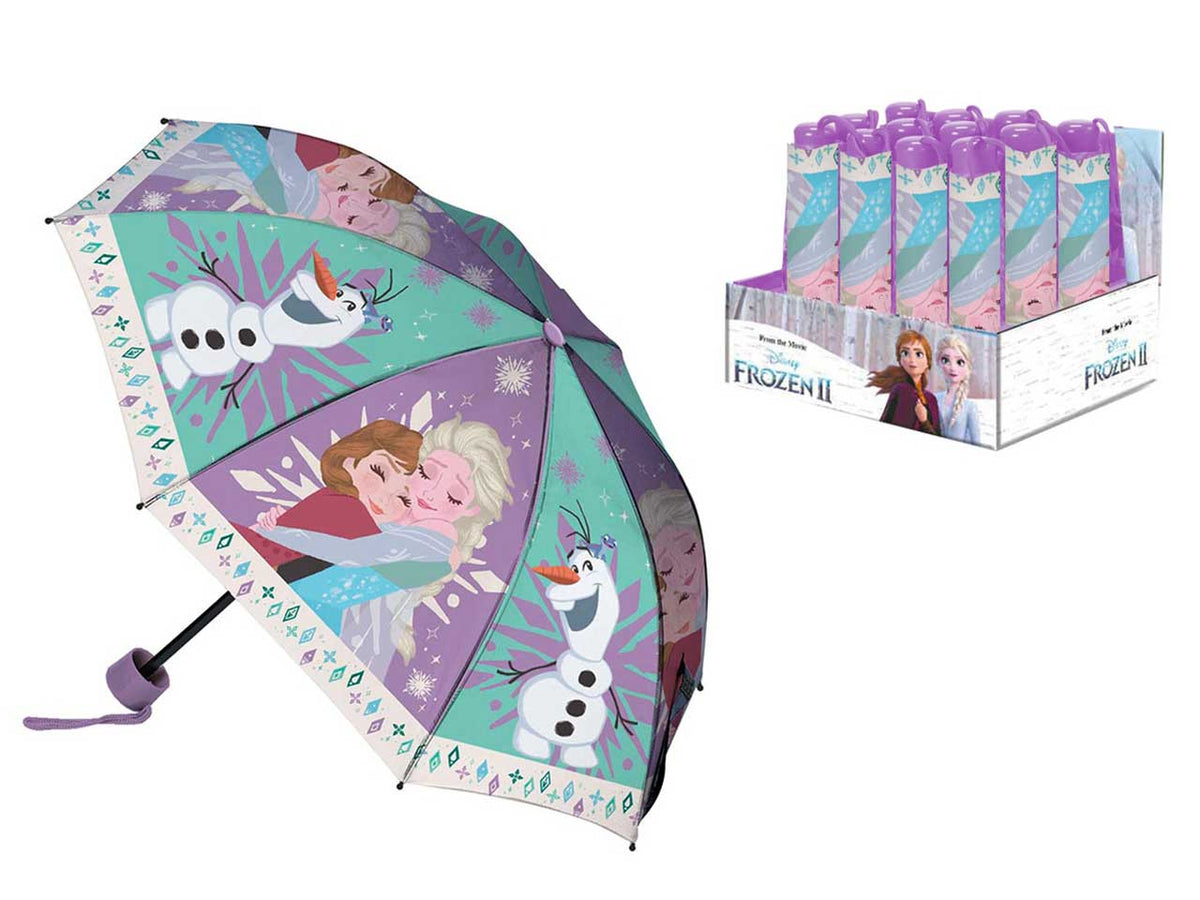 Ombrello Frozen da bambina pieghevole tascabile apertura manuale lilla e celeste - Coriex $