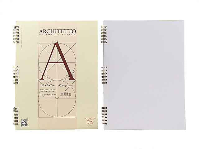 Blocco da disegno Architetto skip spiralato 40 fogli a quadretti da 10mm misura 22x29,7cm 100gr bianco - la confezione comprende 10 blocchi
