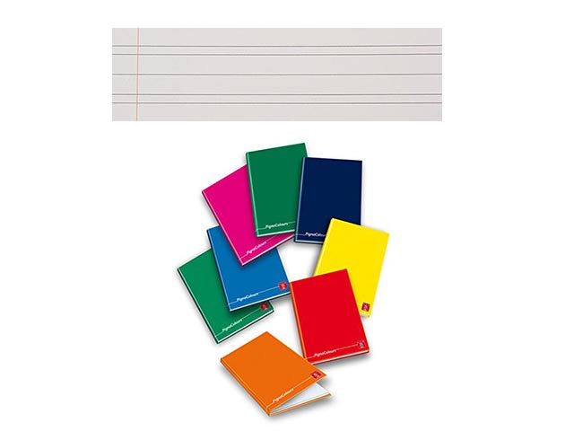 Quaderno maxi pigna colours 128+2 fogli misura 210x297mm rigatura B - la confezione comprende 3 quaderni - assortiti