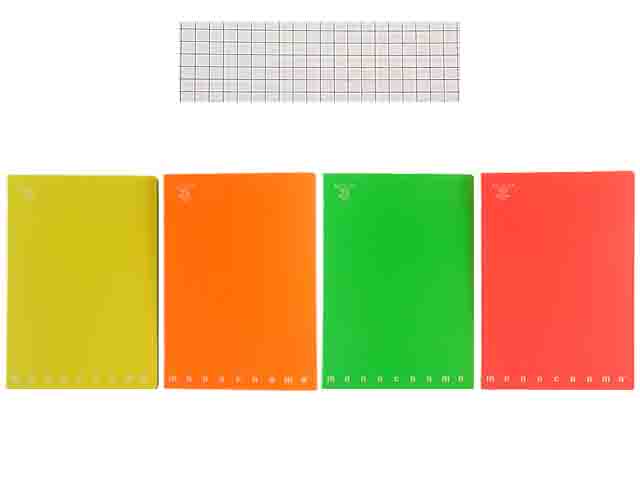 Quaderno maxi fluo maxi A4 rigatura a quadretti 5m 40 fogli 80gr misura 210x297mm assortiti - la confezione comprende 10 quaderni