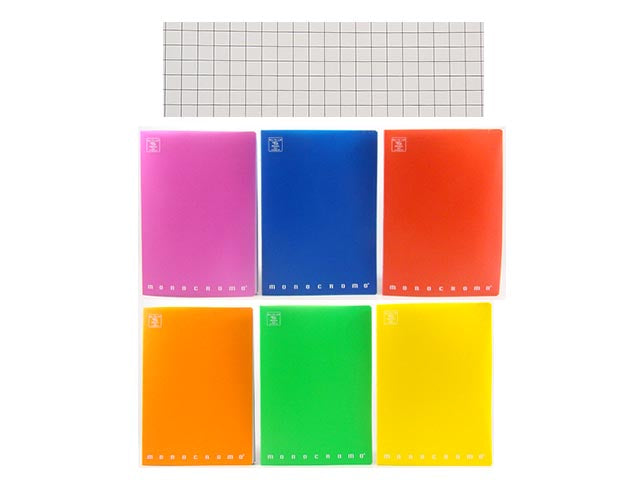 Quaderno maxi monocromo A4 a quadretti rigatura 5mm misura 210x297mm assortiti - la confezione comprende 10 quaderni