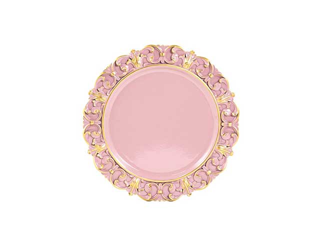 Sottopiatto d35cm rosa/avorio 128756