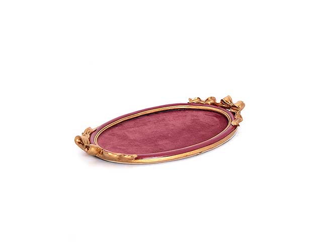 Vassoio velluto rosso resina 131203