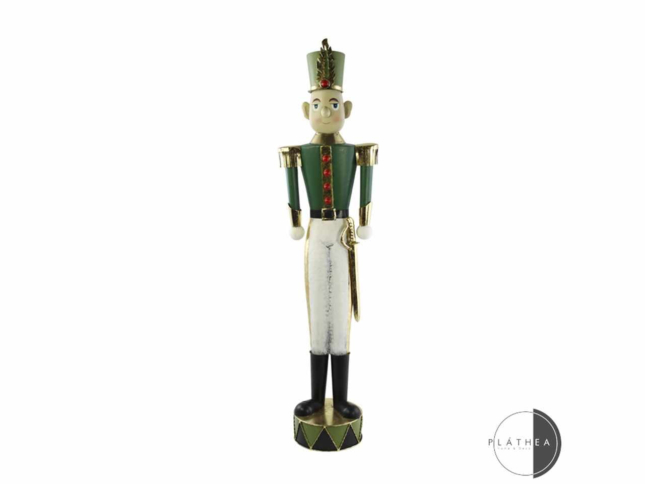 Soldato verde/bianco h.100cm metallo
