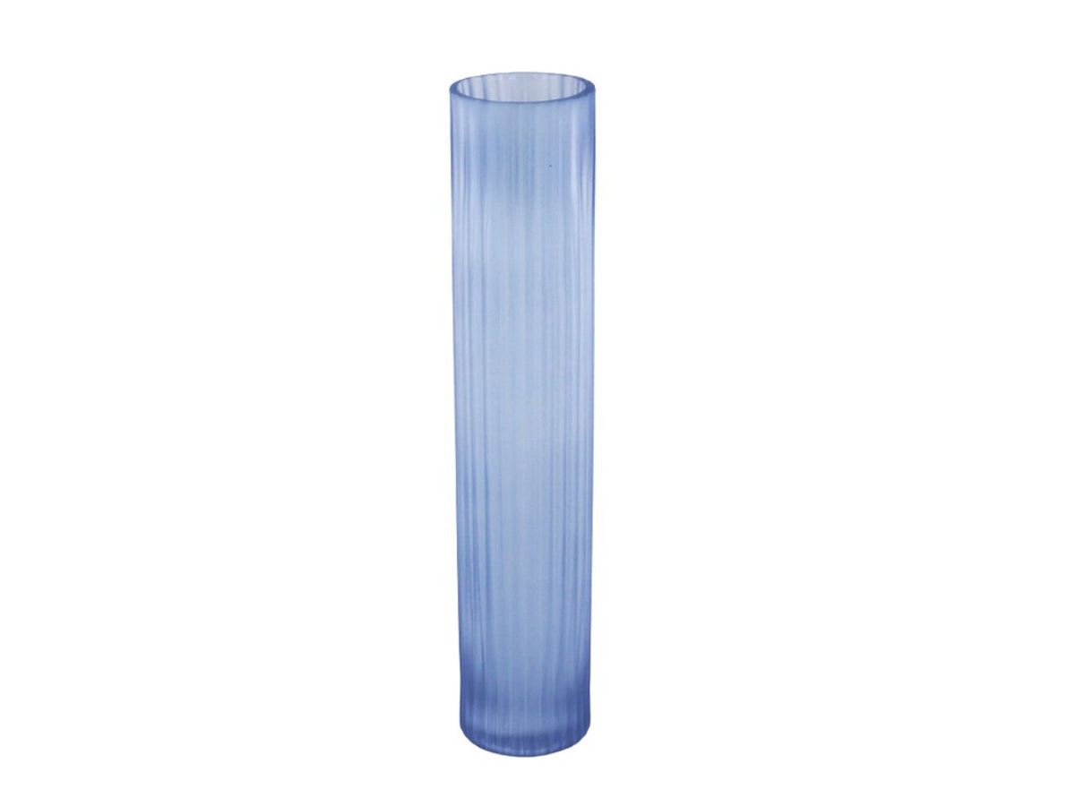 Vaso in vetro blu d.8x40cm $