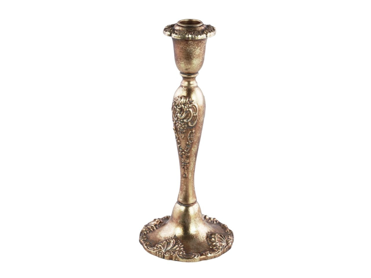 Portacandela oro h.25cm in resina
