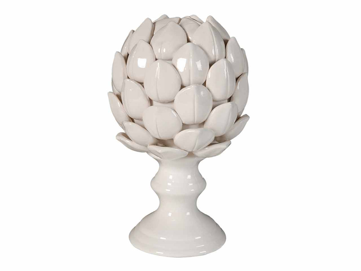 Carciofo bianco d.13x22cm in ceramica $