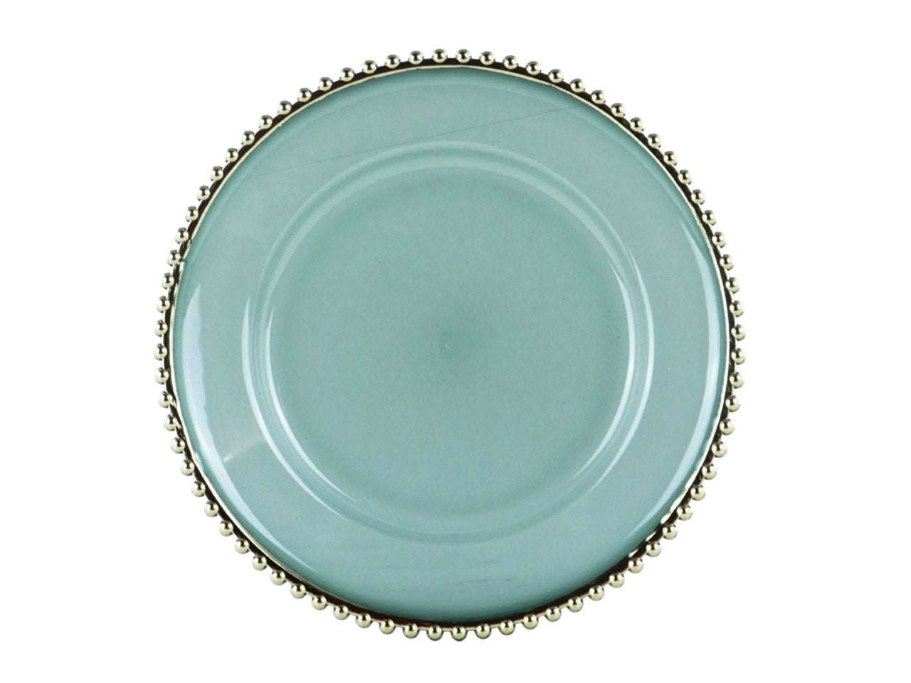 Sottopiatto d.32cm verde con bordo oro in pvc