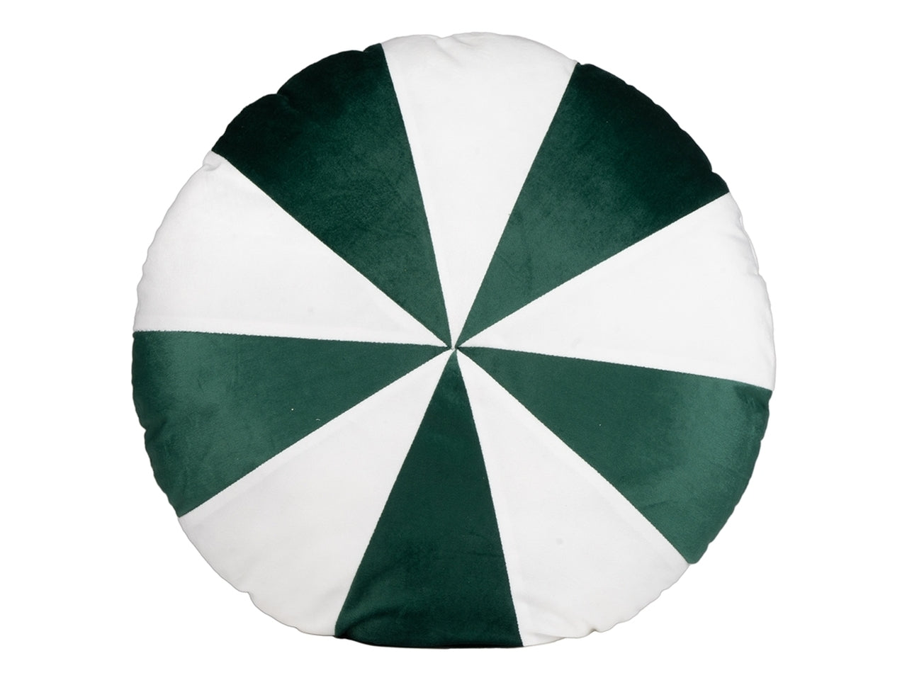 Cuscino  d.50cm a spicchi verdi e bianchi