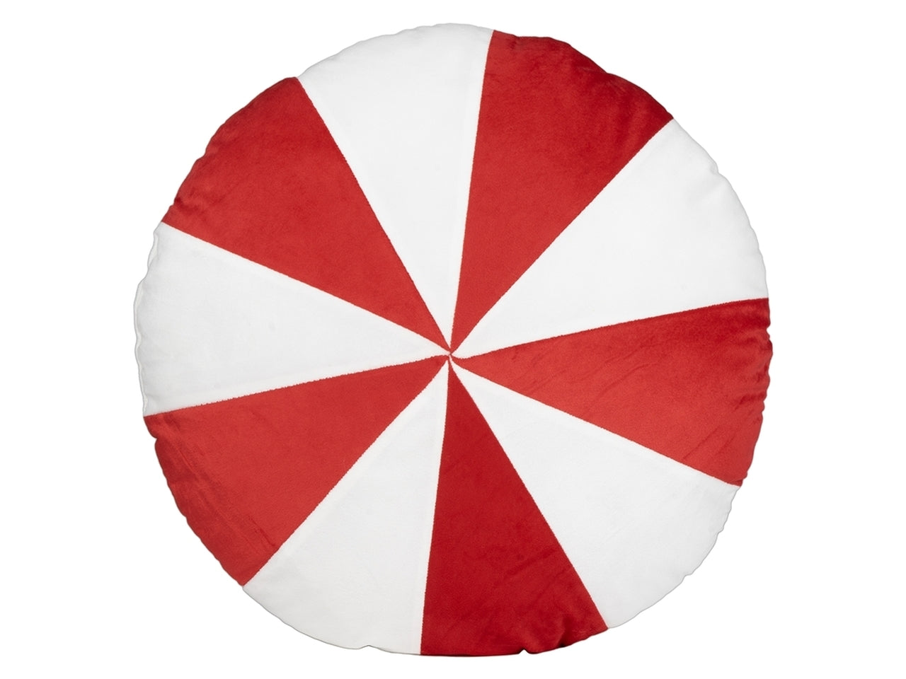 Cuscino  d.50cm a spicchi rossi e bianchi