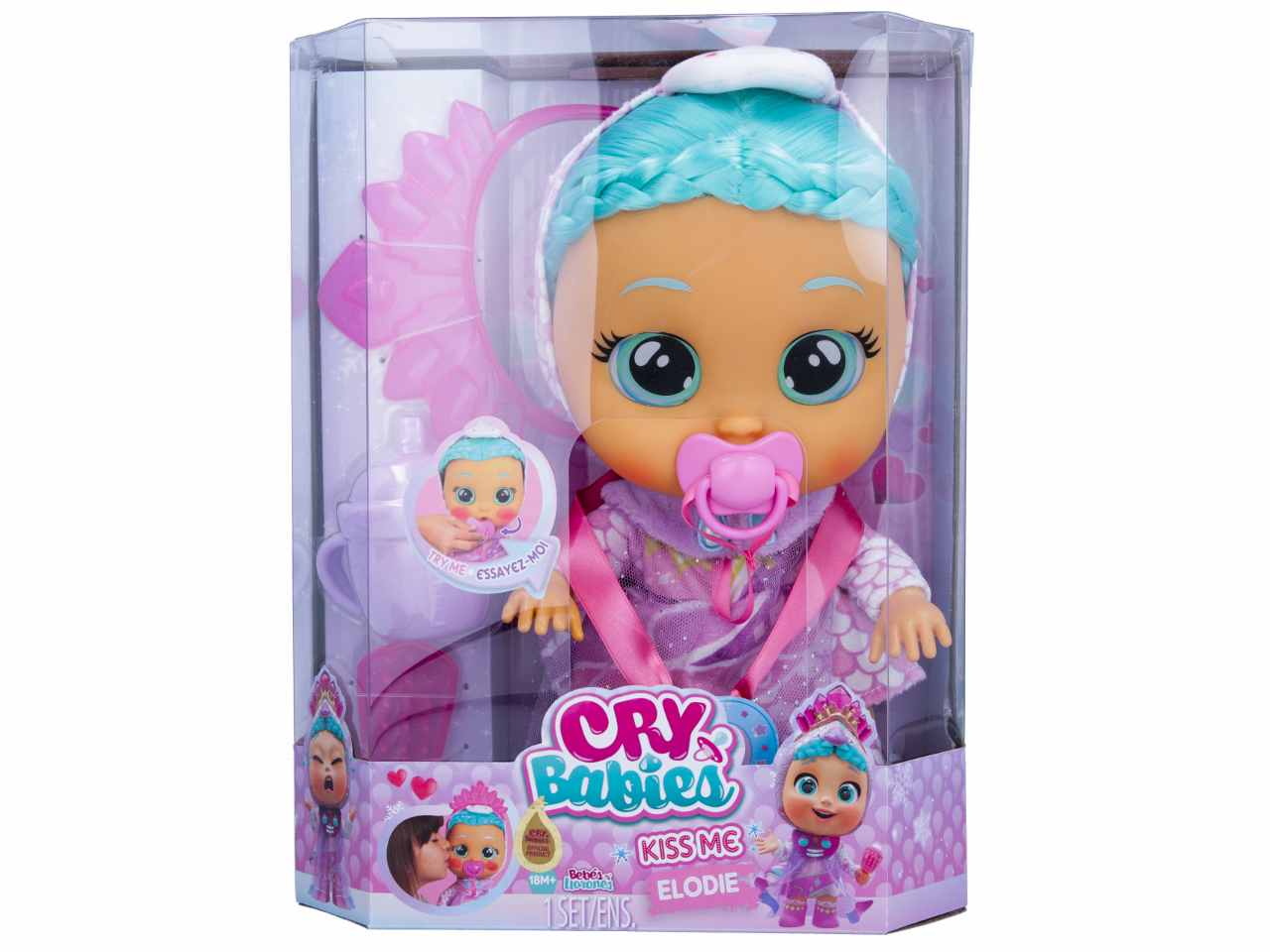 Cry Babies kiss me Elodie Bambola morbida interattiva - IMC Toys$