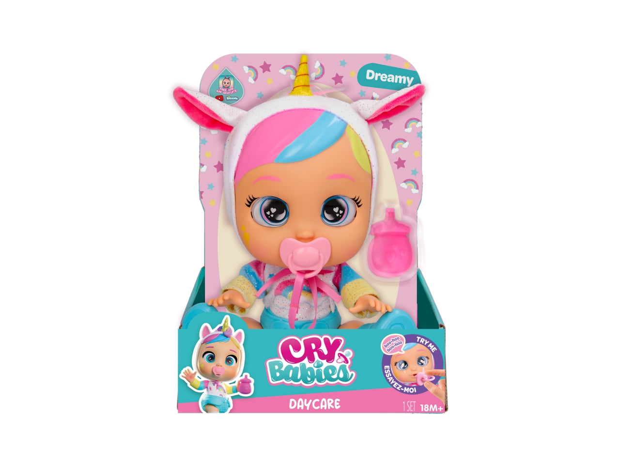 Cry babies day care Dreamy,  bambola interattiva per bambine, 18 mesi + $