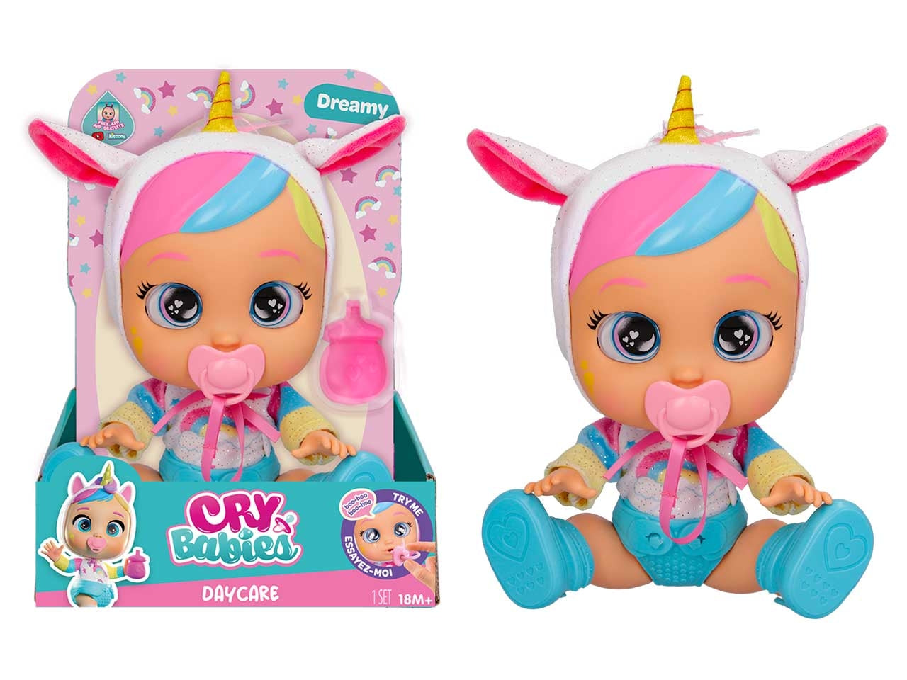 Cry babies day care Dreamy,  bambola interattiva per bambine, 18 mesi + $