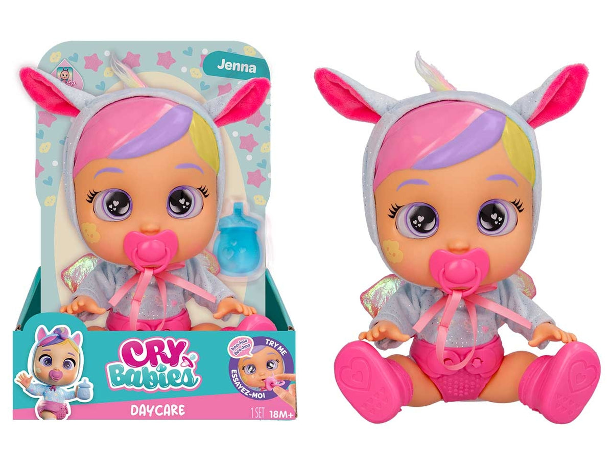 Cry babies day care Jenna, bambola interattiva per bambine, 18 mesi + $