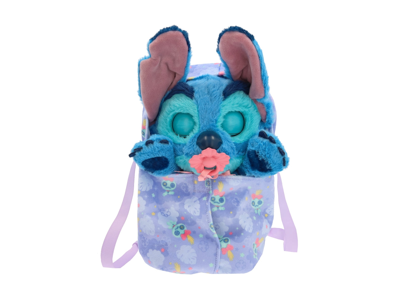 Baby paws Stitch, Peluche interattivo con borsetta per bambini, 18+ mesi