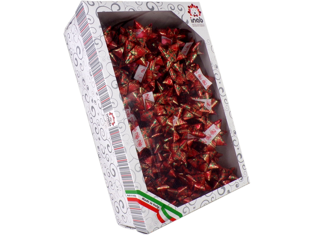 Coccarda rossa tartan 19mm, confezione da 80 pezzi - Inab