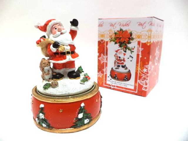 Carillon natalizio con babbo natale   h.15/d.11,5cm
