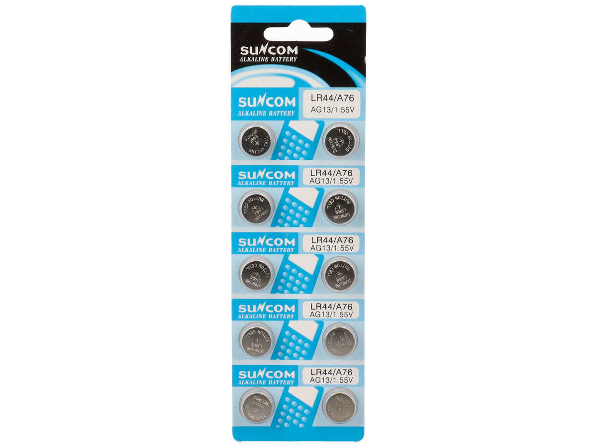 Set da 10 batterie bottone lr44/ag13