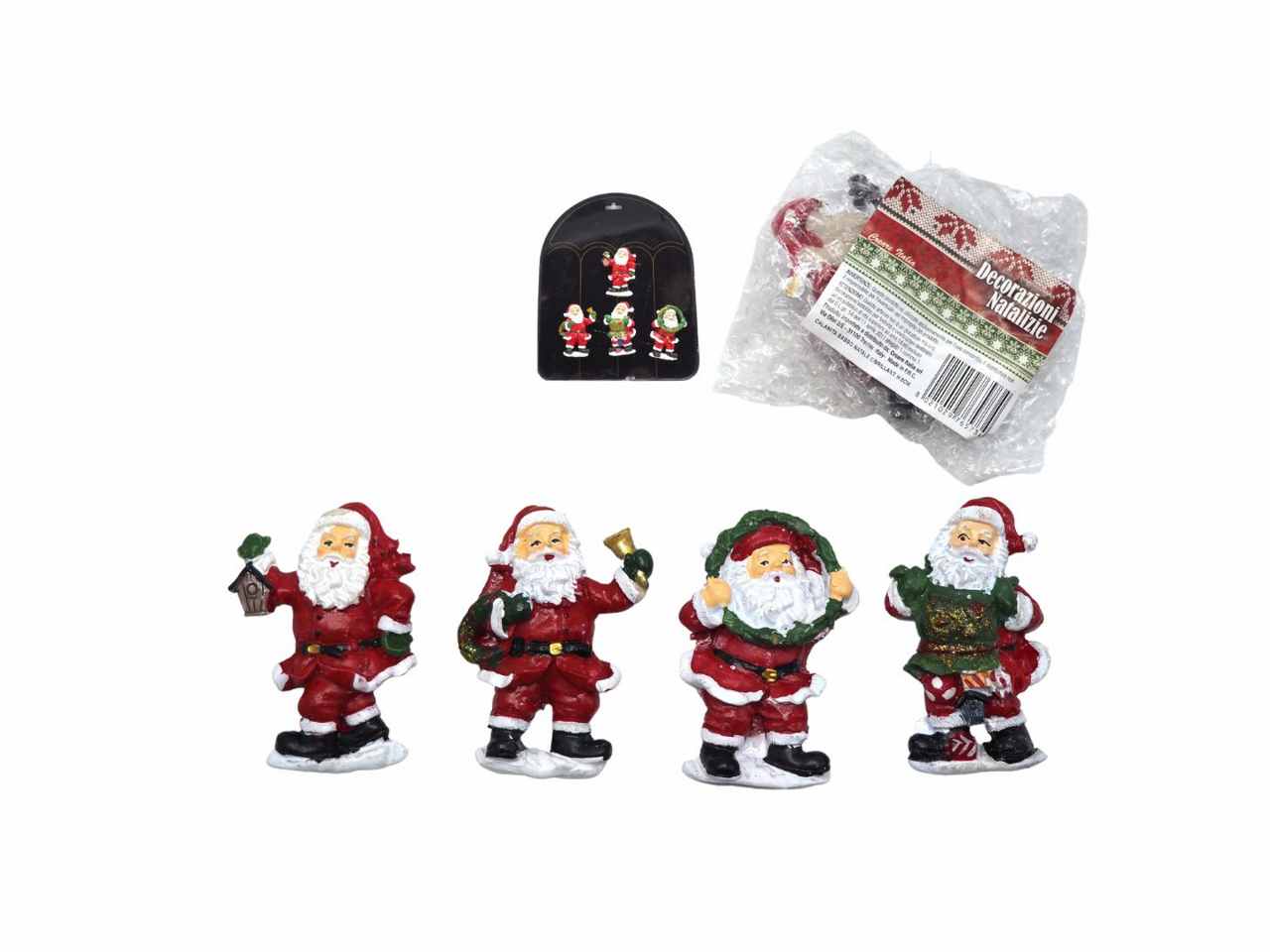 Calamita di babbo natale con brillantini misura h.8cm in 4 assortimenti