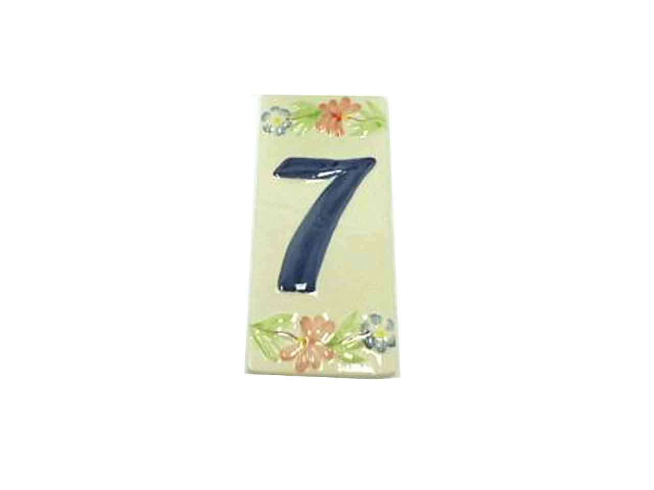 Numero 7 fuori porta rett.h.14,5x6,8cm