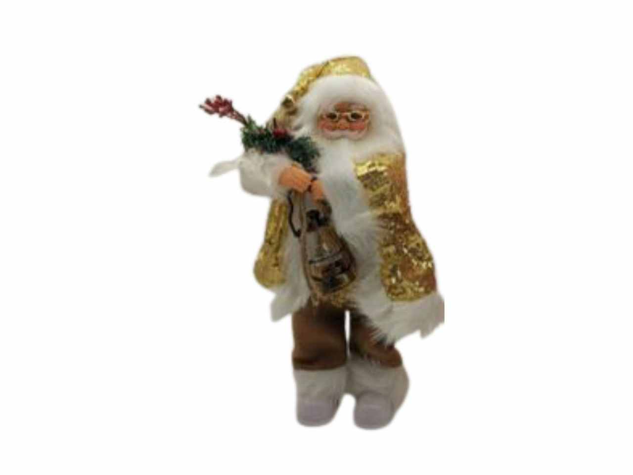 Babbo natale con paiettes 35cm musiche/movimenti/luci oro