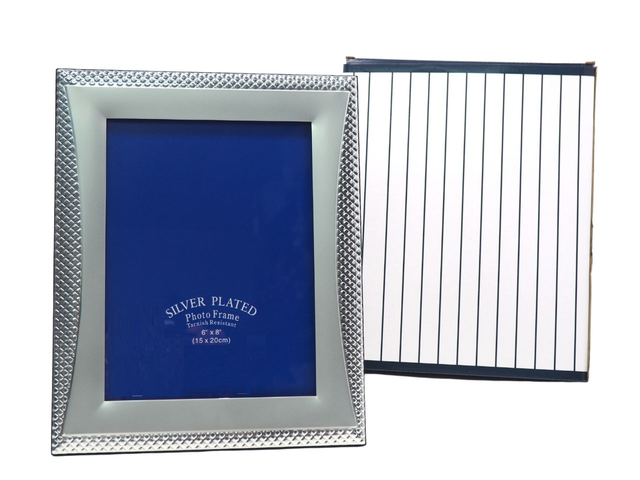 Cornice con placca in alluminio h.27x22cm interno 15x20cm decorazione geometrica