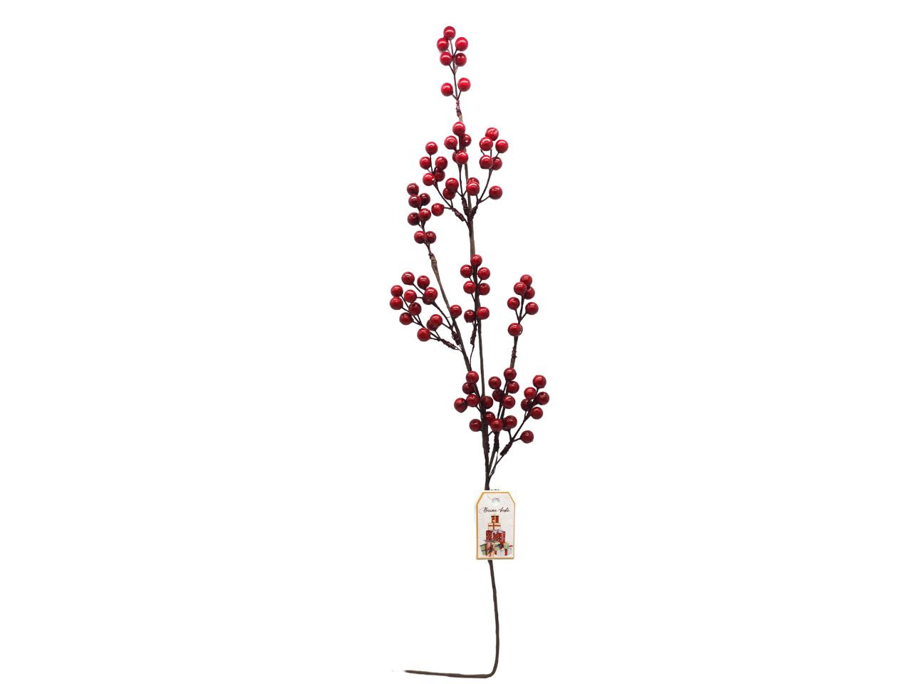 Ramo con bacche rosse misura l.90x25cm con 84 bacche