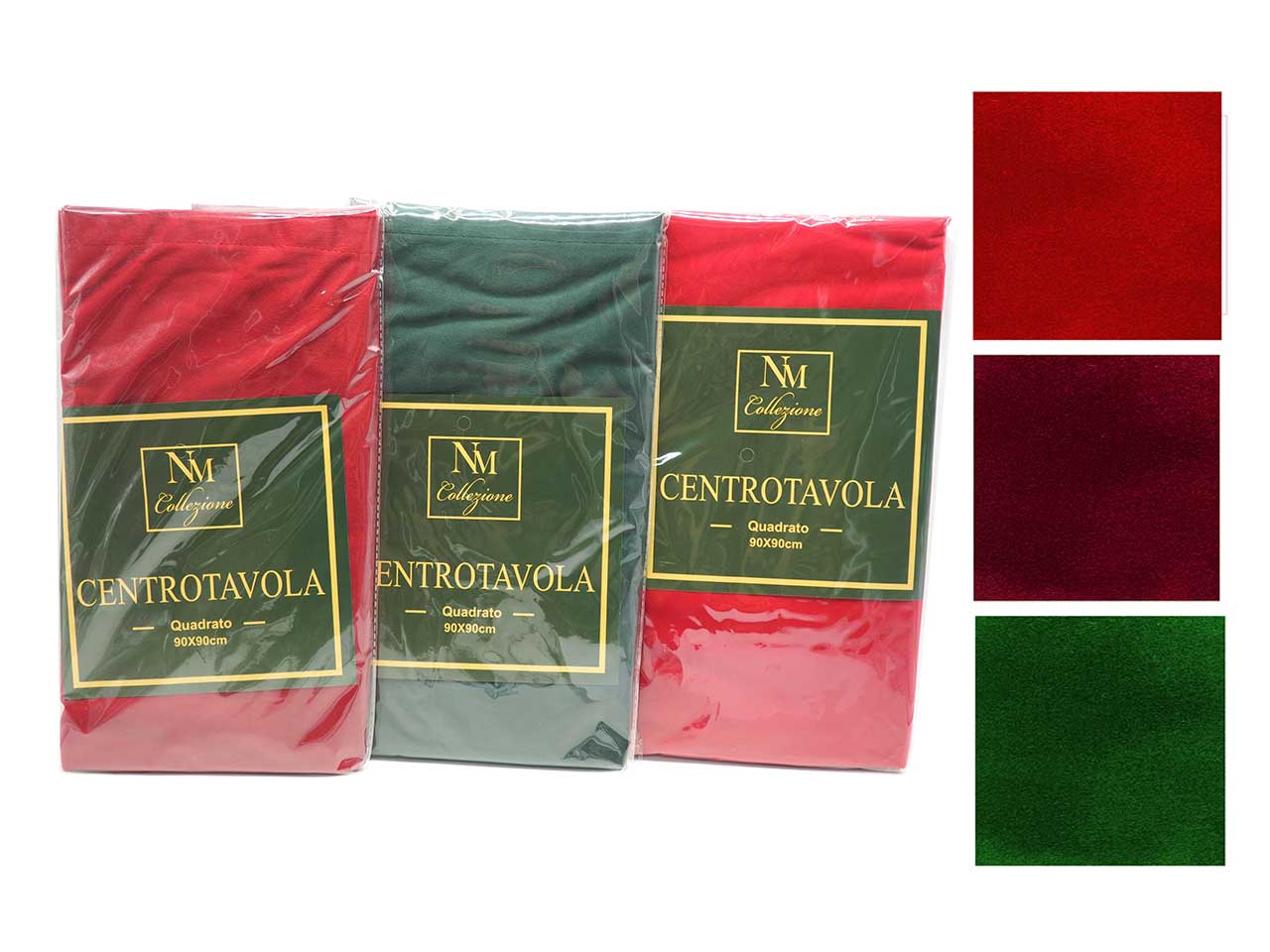 Tovaglia centrotavola natalizia in velluto 90x90cm- disponibile in diversi assortimenti
