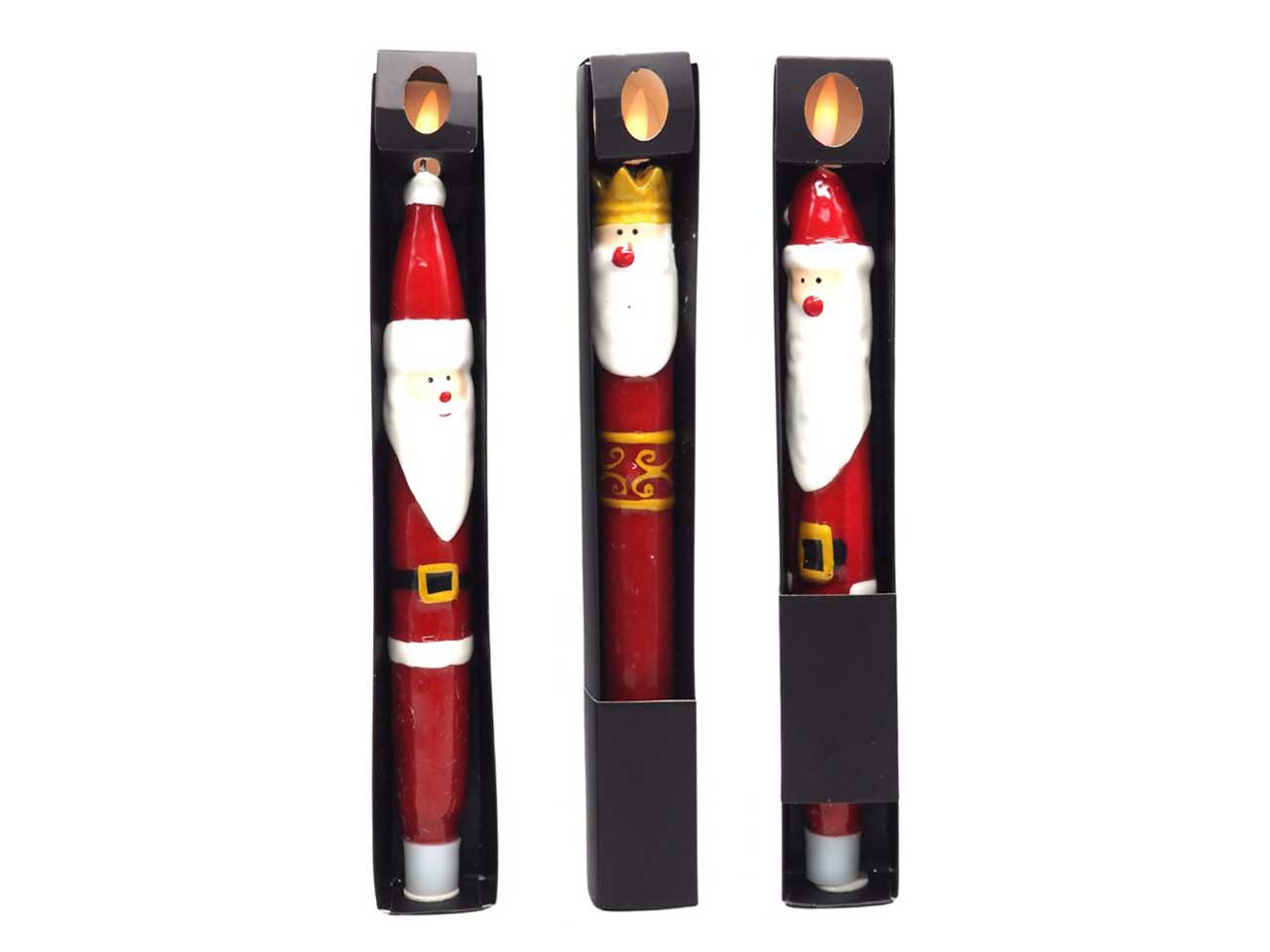 Candela natalizia con led h.27.5cm-disponibile in vari assortimenti