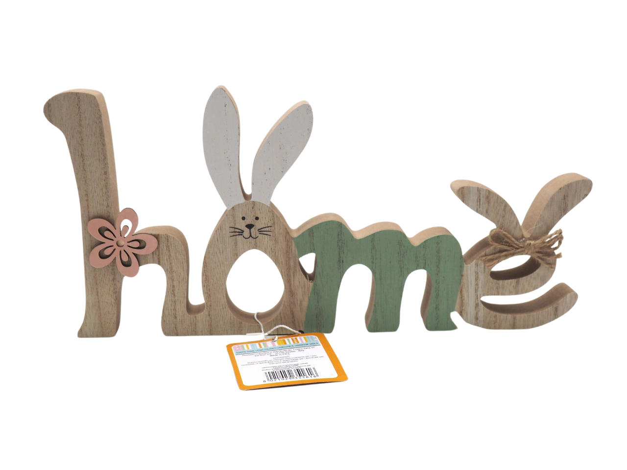 Scritta home legno c/orecchie 14x29x2cm