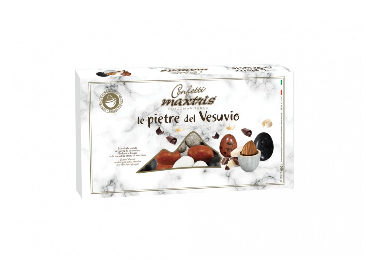 Confetti Maxtris Le Pietre del Vesuvio ricoperti di cioccolato bianco e fondente per comunione - 1kg