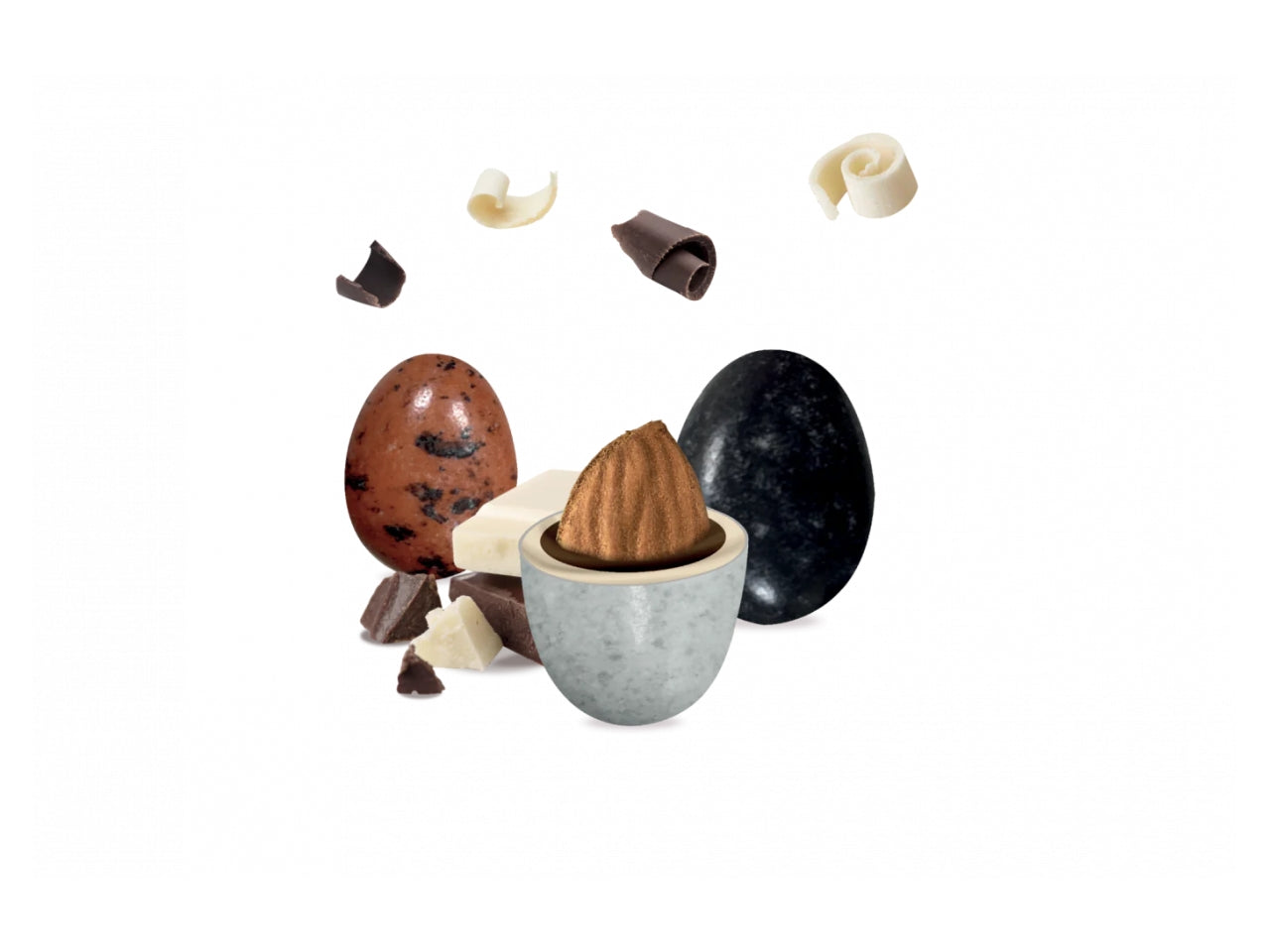 Confetti Maxtris Le Pietre del Vesuvio ricoperti di cioccolato bianco e fondente per comunione - 1kg