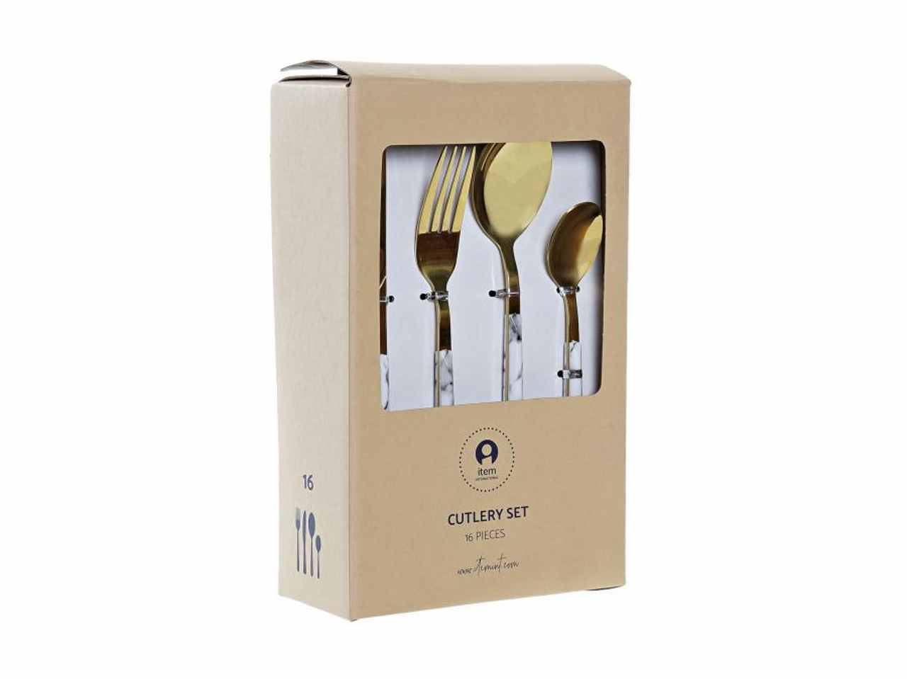 Posate inox 16 pezzi eff.marmo pc-191393