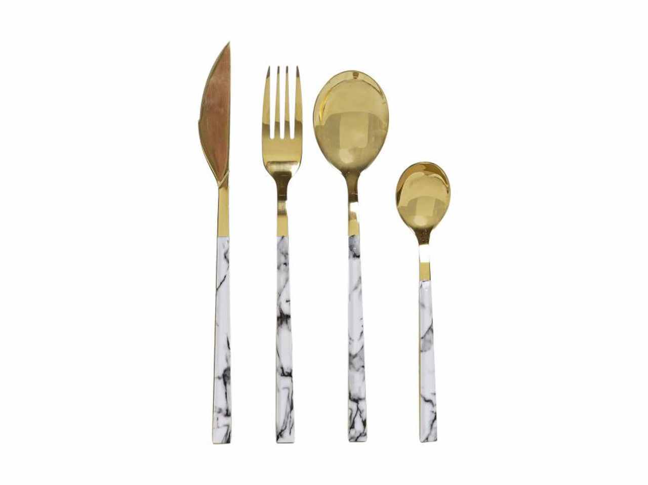 Posate inox 16 pezzi eff.marmo pc-191393