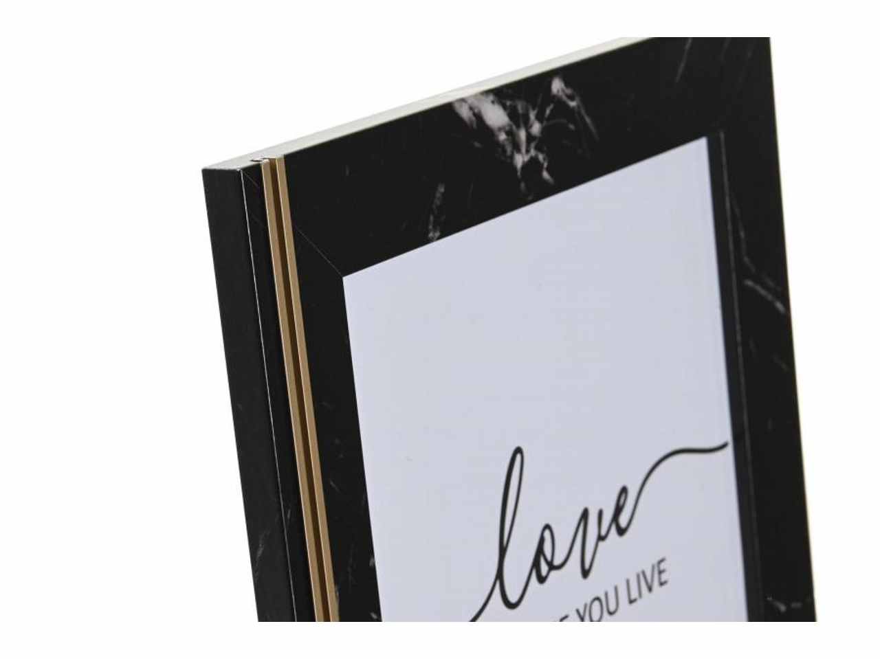 Cornice portafoto 20x25cm mdf metallo 25,8x1,5x30,8cm nero